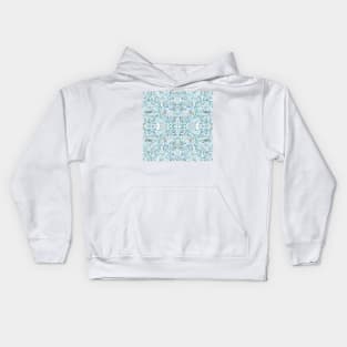 Mosaic in Aquamarine / Boho Tile Pattern Kids Hoodie